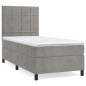 vidaXL Boxspringbett mit Matratze Hellgrau 80x200 cm Samt vidaXL Boxspringbett mit Matratze Hellgrau 80x200 cm Samt