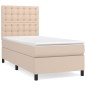 vidaXL Boxspringbett mit Matratze Cappuccino-Braun 90x200cm Kunstleder vidaXL Boxspringbett mit Matratze Cappuccino-Braun 90x200cm Kunstleder