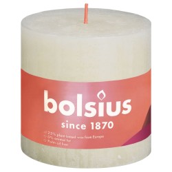 Bolsius Rustikale Stumpenkerzen Shine 3 Stk. 100x100 mm Perlenweiß