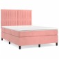 vidaXL Boxspringbett mit Matratze Rosa 140x200 cm Samt vidaXL Boxspringbett mit Matratze Rosa 140x200 cm Samt
