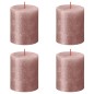 Bolsius Rustikale Stumpenkerzen Shimmer 4 Stk. 80x68 mm Rosa Bolsius Rustikale Stumpenkerzen Shimmer 4 Stk. 80x68 mm Rosa