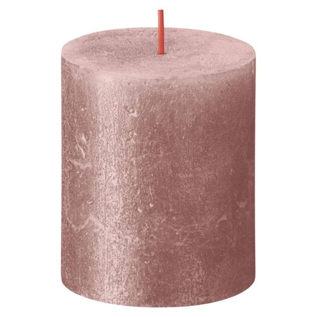 Bolsius Rustikale Stumpenkerzen Shimmer 4 Stk. 80x68 mm Rosa