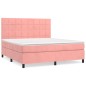 vidaXL Boxspringbett mit Matratze Rosa 160x200 cm Samt vidaXL Boxspringbett mit Matratze Rosa 160x200 cm Samt