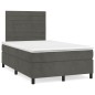 vidaXL Boxspringbett mit Matratze Dunkelgrau 120x200 cm Samt vidaXL Boxspringbett mit Matratze Dunkelgrau 120x200 cm Samt