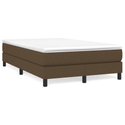 vidaXL Boxspringbett mit Matratze Dunkelbraun 120x200 cm Stoff