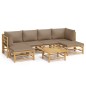 vidaXL 7-tlg. Garten-Lounge-Set mit Taupe Kissen Bambus vidaXL 7-tlg. Garten-Lounge-Set mit Taupe Kissen Bambus