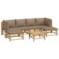 vidaXL 7-tlg. Garten-Lounge-Set mit Taupe Kissen Bambus vidaXL 7-tlg. Garten-Lounge-Set mit Taupe Kissen Bambus