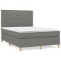 vidaXL Boxspringbett mit Matratze Dunkelgrau 140x200 cm Stoff vidaXL Boxspringbett mit Matratze Dunkelgrau 140x200 cm Stoff