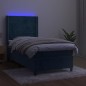 vidaXL Boxspringbett mit Matratze & LED Dunkelblau 90x190 cm Samt vidaXL Boxspringbett mit Matratze & LED Dunkelblau 90x190 cm Samt
