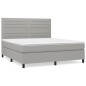 vidaXL Boxspringbett mit Matratze Hellgrau 180x200 cm Stoff vidaXL Boxspringbett mit Matratze Hellgrau 180x200 cm Stoff