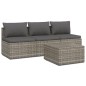 vidaXL 4-tlg. Garten-Lounge-Set mit Kissen Grau Poly Rattan vidaXL 4-tlg. Garten-Lounge-Set mit Kissen Grau Poly Rattan