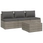 vidaXL 4-tlg. Garten-Lounge-Set mit Kissen Grau Poly Rattan vidaXL 4-tlg. Garten-Lounge-Set mit Kissen Grau Poly Rattan