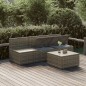 vidaXL 4-tlg. Garten-Lounge-Set mit Kissen Grau Poly Rattan vidaXL 4-tlg. Garten-Lounge-Set mit Kissen Grau Poly Rattan