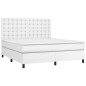 vidaXL Boxspringbett mit Matratze Weiß 180x200 cm Kunstleder vidaXL Boxspringbett mit Matratze Weiß 180x200 cm Kunstleder