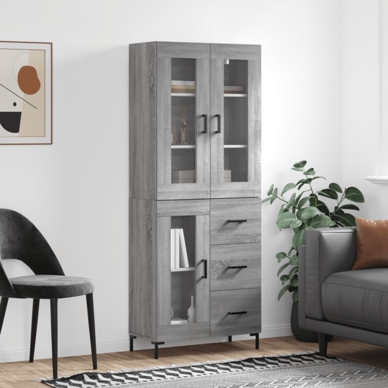 Highboard Grau Sonoma 69,5x34x180 cm Holzwerkstoff Highboard Grau Sonoma 69,5x34x180 cm Holzwerkstoff