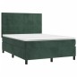 vidaXL Boxspringbett mit Matratze Dunkelgrün 140x190 cm Samt vidaXL Boxspringbett mit Matratze Dunkelgrün 140x190 cm Samt