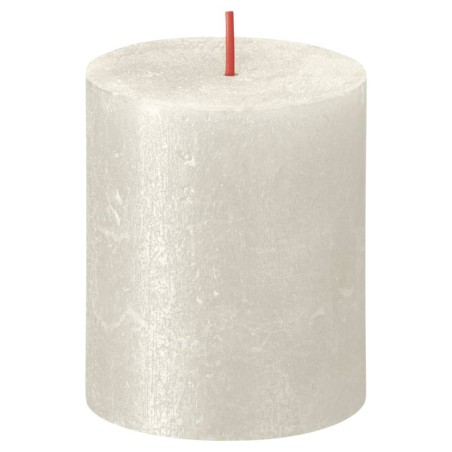 Bolsius Rustikale Stumpenkerzen Shimmer 4 Stk. 80x68 mm Elfenbein