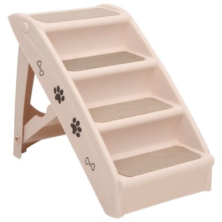 vidaXL Hundetreppe Klappbar Creme 62x40x49,5 cm 
