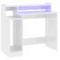 vidaXL Schreibtisch mit LEDs Hochglanz-Weiß 97x45x90 cm Holzwerkstoff vidaXL Schreibtisch mit LEDs Hochglanz-Weiß 97x45x90 cm Holzwerkstoff