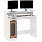 vidaXL Schreibtisch mit LEDs Hochglanz-Weiß 97x45x90 cm Holzwerkstoff vidaXL Schreibtisch mit LEDs Hochglanz-Weiß 97x45x90 cm Holzwerkstoff