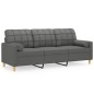 vidaXL 3-Sitzer-Sofa mit Zierkissen Dunkelgrau 180 cm Stoff vidaXL 3-Sitzer-Sofa mit Zierkissen Dunkelgrau 180 cm Stoff
