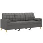 vidaXL 3-Sitzer-Sofa mit Zierkissen Dunkelgrau 180 cm Stoff vidaXL 3-Sitzer-Sofa mit Zierkissen Dunkelgrau 180 cm Stoff
