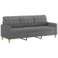 vidaXL 3-Sitzer-Sofa mit Zierkissen Dunkelgrau 180 cm Stoff vidaXL 3-Sitzer-Sofa mit Zierkissen Dunkelgrau 180 cm Stoff