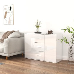 vidaXL Sideboard Hochglanz-Weiß 91x29,5x65 cm Holzwerkstoff