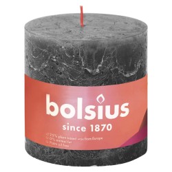 Bolsius Rustikale Stumpenkerzen Shine 3 Stk. 100x100 mm Sturmgrau