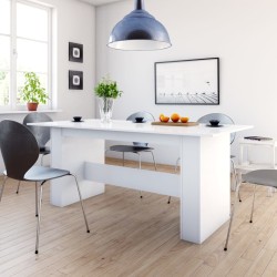 vidaXL Esstisch Hochglanz-Weiß 180x90x76 cm Holzwerkstoff