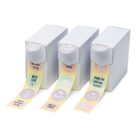 rillprint Geschenk-Aufkleber 250 Stk. x 3 Rollen Pastellfarben