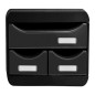Exacompta Small-Box Schubladenbox Black mit 3 Laden Glänzend Exacompta Small-Box Schubladenbox Black mit 3 Laden Glänzend
