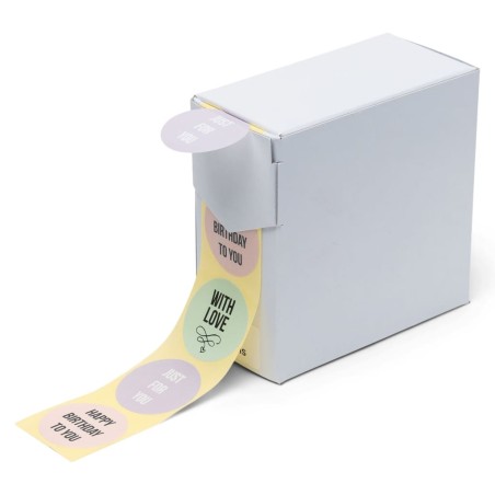rillprint Geschenk-Aufkleber 250 Stk. x 3 Rollen Pastellfarben