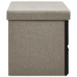 vidaXL Faltbare Sitzbank mit Stauraum Taupe 76x38x38 cm Leinenoptik vidaXL Faltbare Sitzbank mit Stauraum Taupe 76x38x38 cm Leinenoptik