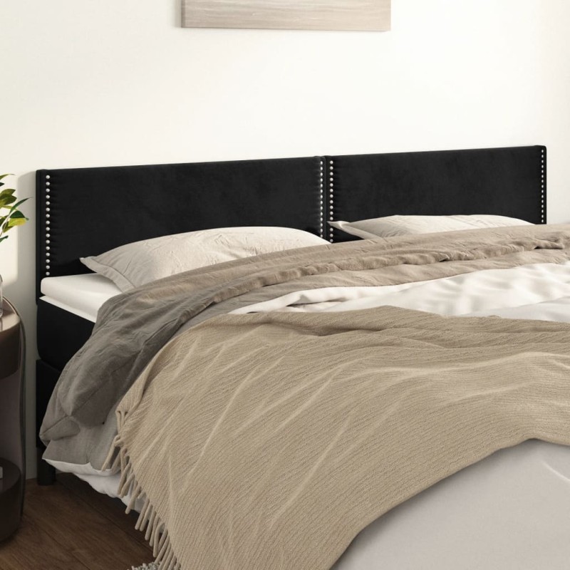 vidaXL Kopfteile 2 Stk. Schwarz 90x5x78/88 cm Samt vidaXL Kopfteile 2 Stk. Schwarz 90x5x78/88 cm Samt