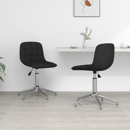 vidaXL Esszimmerstühle 2 Stk. Drehbar Schwarz Stoff