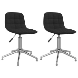 vidaXL Esszimmerstühle 2 Stk. Drehbar Schwarz Stoff