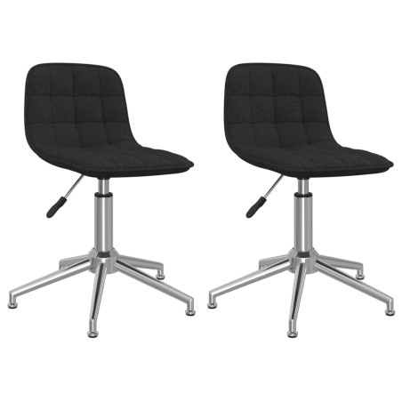 vidaXL Esszimmerstühle 2 Stk. Drehbar Schwarz Stoff