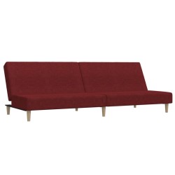 vidaXL Schlafsofa 2-Sitzer Weinrot Stoff