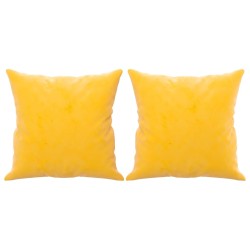 vidaXL Zierkissen 2 Stk. Gelb 40x40 cm Samt
