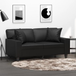 vidaXL Zierkissen 2 Stk. Schwarz 40x40 cm Kunstleder