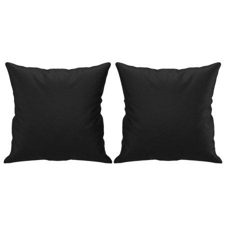 vidaXL Zierkissen 2 Stk. Schwarz 40x40 cm Kunstleder