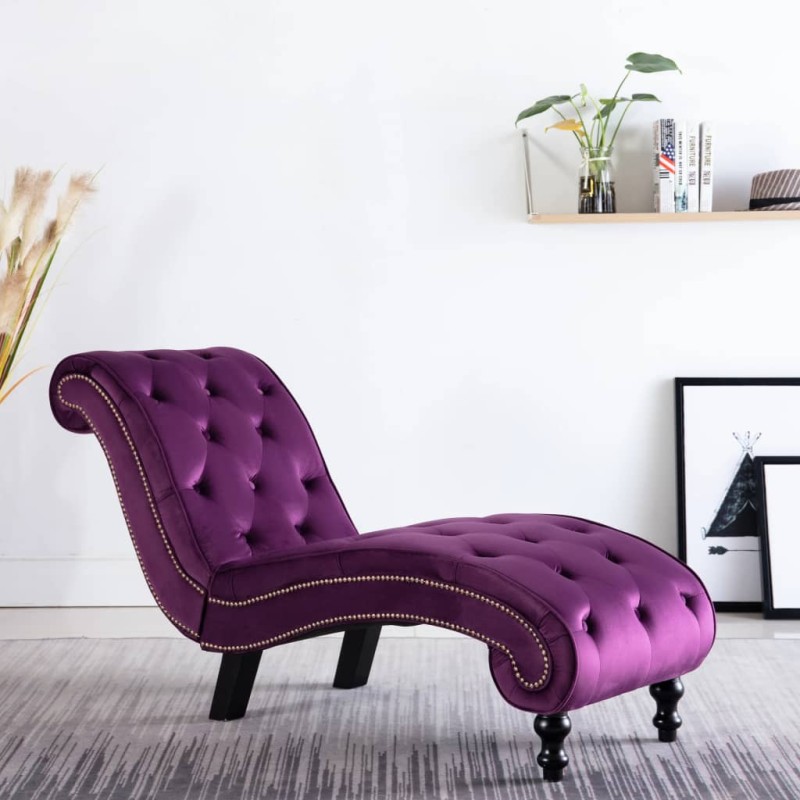 vidaXL Chaiselongue Lila Samt vidaXL Chaiselongue Lila Samt