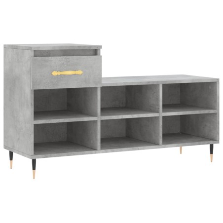 vidaXL Schuhregal Betongrau 102x36x60 cm Holzwerkstoff