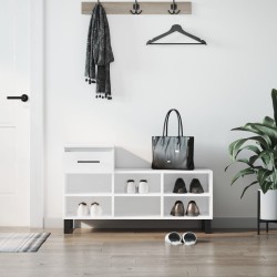 vidaXL Schuhregal Hochglanz-Weiß 102x36x60 cm Holzwerkstoff