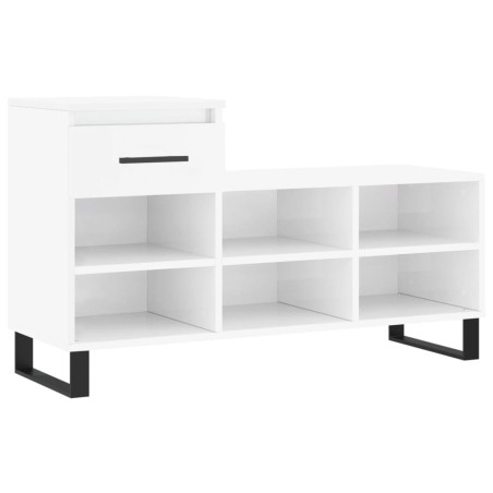 vidaXL Schuhregal Hochglanz-Weiß 102x36x60 cm Holzwerkstoff