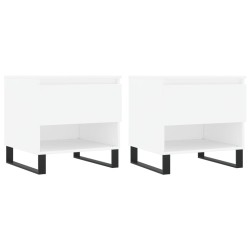 vidaXL Couchtische 2 Stk. Weiß 50x46x50 cm Holzwerkstoff