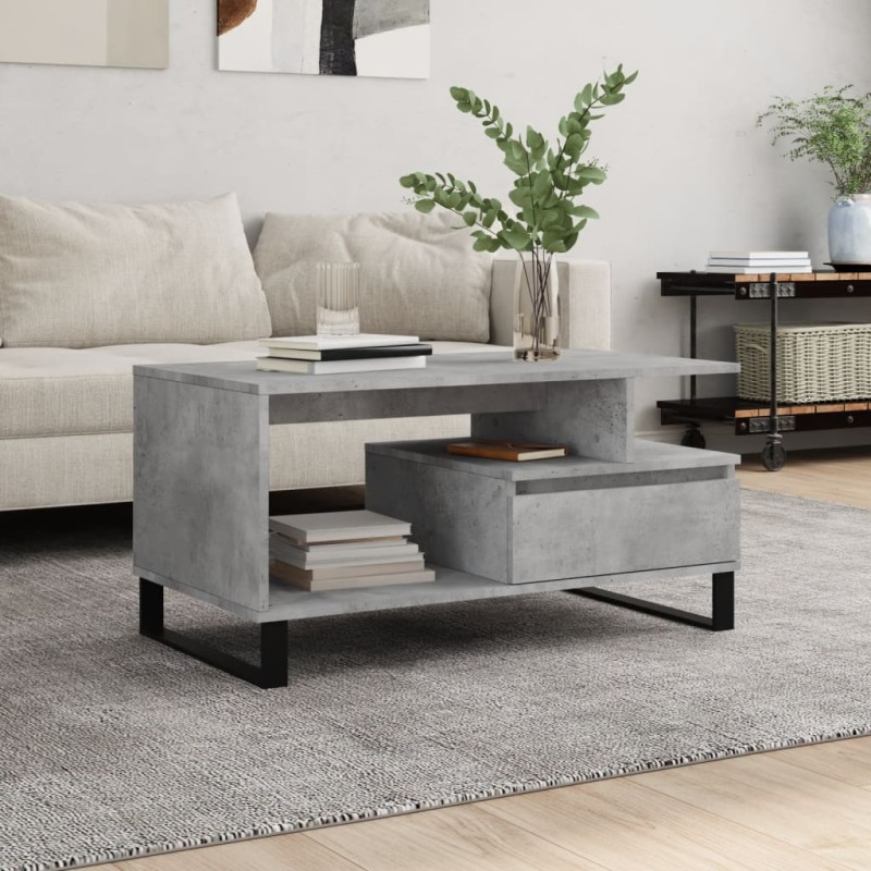 vidaXL Couchtisch Betongrau 90x49x45 cm Holzwerkstoff vidaXL Couchtisch Betongrau 90x49x45 cm Holzwerkstoff