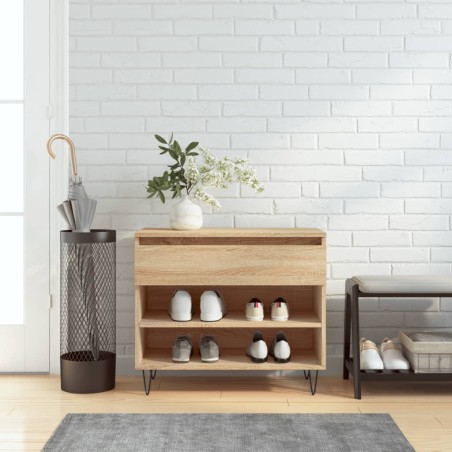 vidaXL Schuhregal Sonoma-Eiche 70x36x60 cm Holzwerkstoff