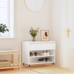 vidaXL Schuhregal Hochglanz-Weiß 70x36x60 cm Holzwerkstoff